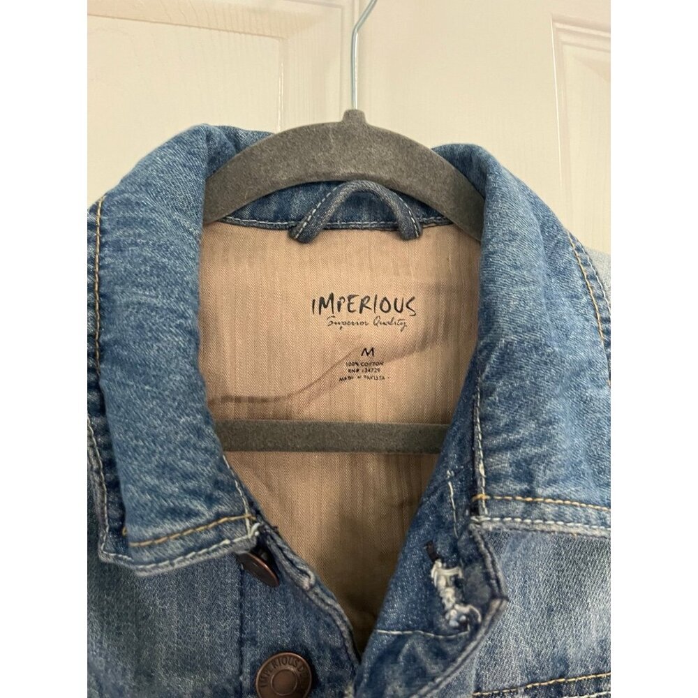Imperious Mens Denim Vest Y2K Grunge Rocker - Picture 3 of 3